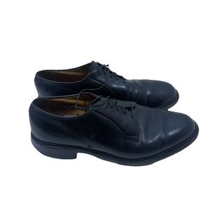 Allen Edmonds Mens 10 D Warton Black Derby Dress Shoes Lace Made in USA Preppy
